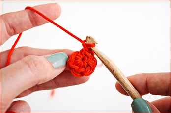 Commencez à crocheter comme pour un cercle magique