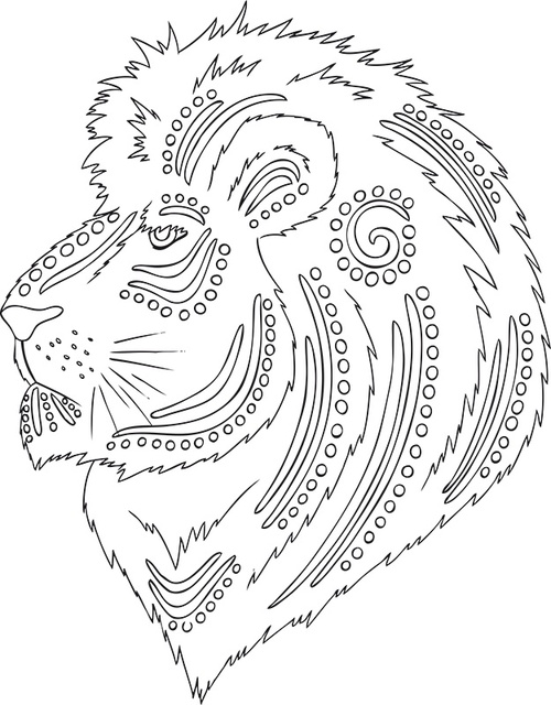 Lion d'afrique à colorier