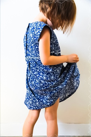 robe bleue fillette