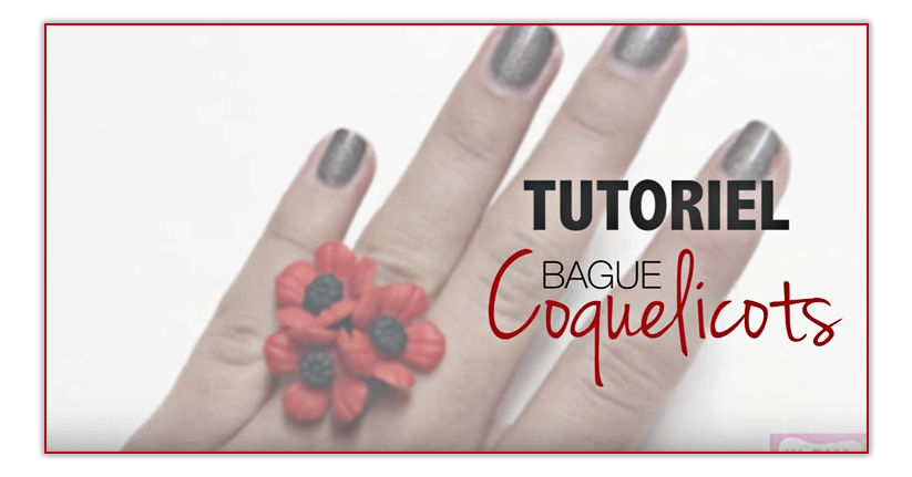 Tutoriel bague coquelicots