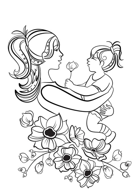 Fêtes des mamans coloriages