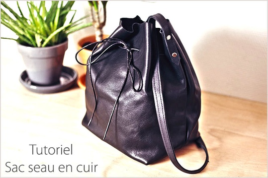 Tutoriel sac seau en cuir