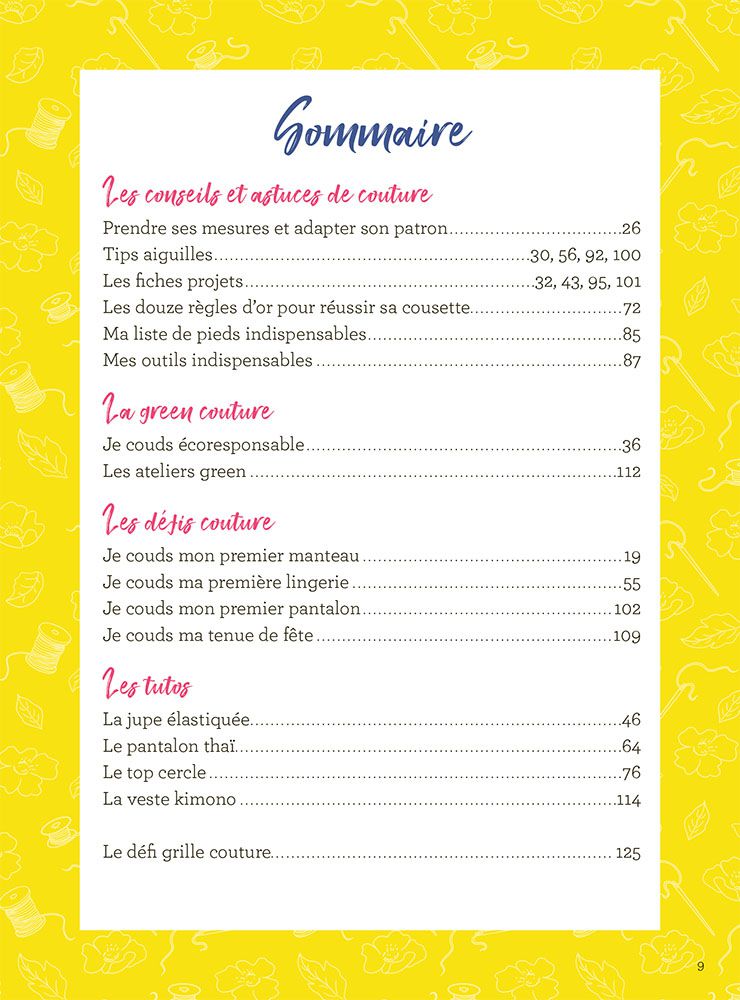 sommaire de l'agenda 2023 de Gaël and Sew