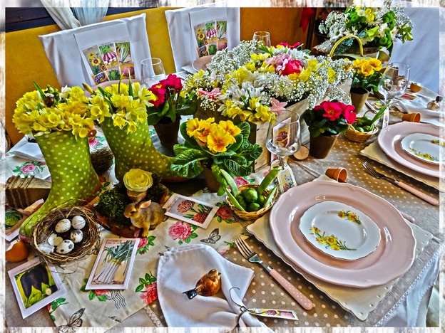 La table décorative de printemps