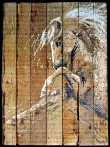 cheval peint sur bois