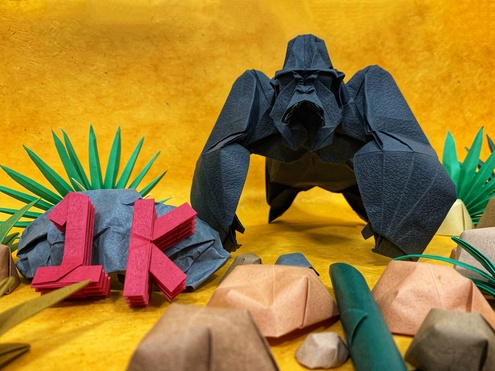 Gorille origami de la jungle